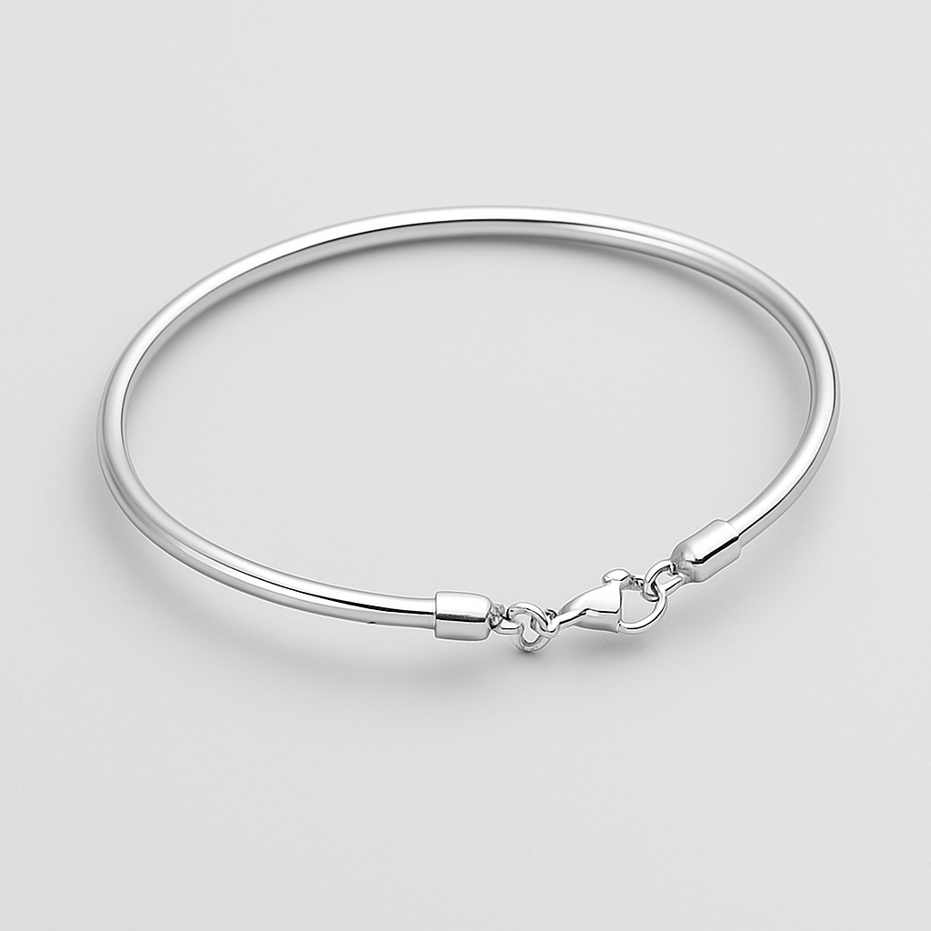 Pulseira Torcida Prata Polida Minimalista